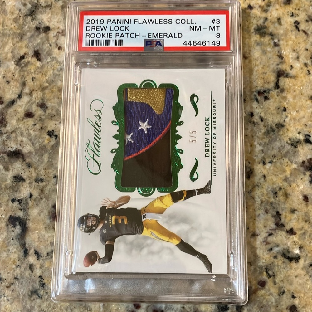 Panini Flawless Collection Drew Lock Rookie Patch Card - Emerald
